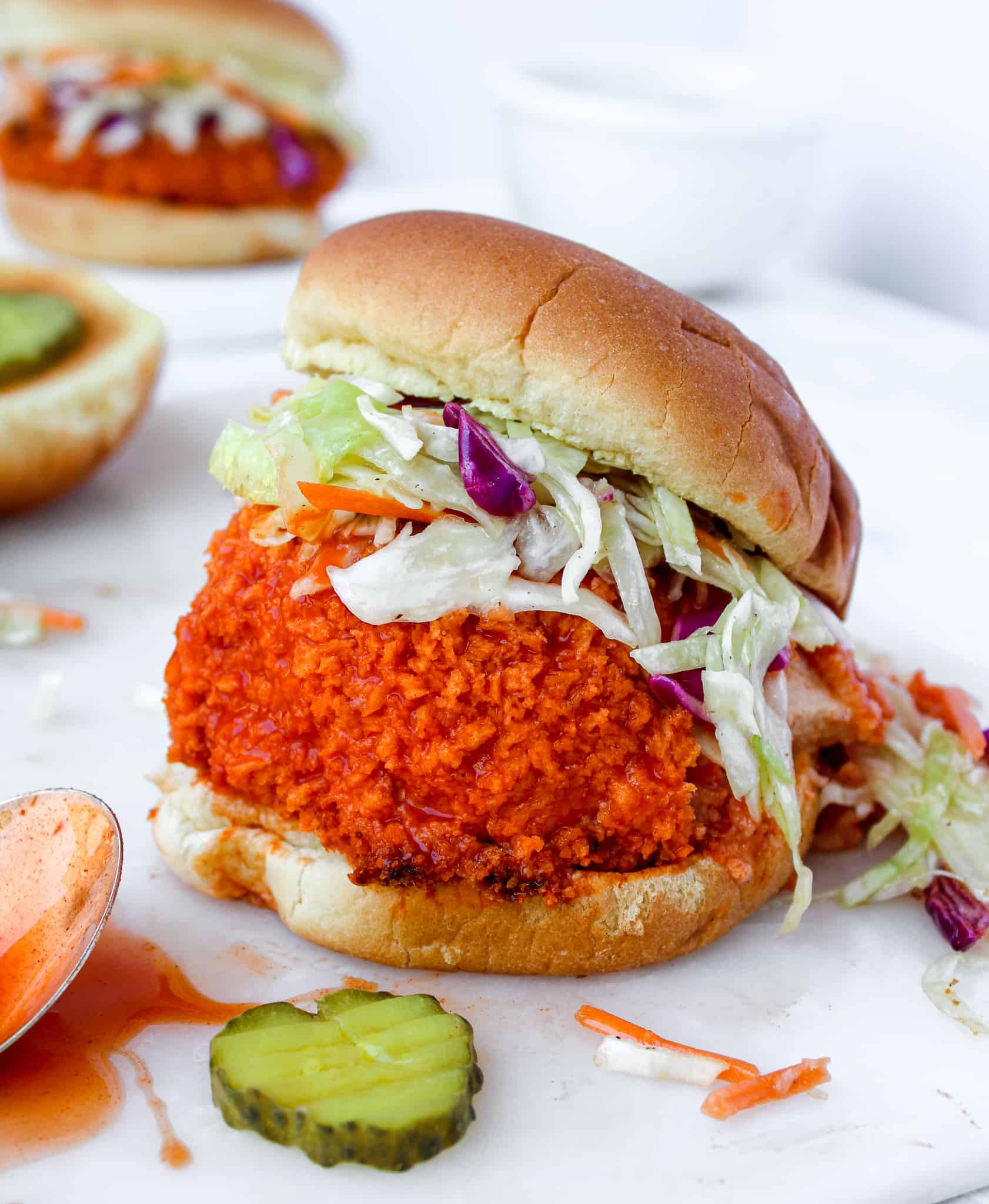 Baked Buffalo Chicken Sandwiches - My Messy Kitchen